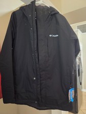Columbia Mens Black Mesa Rain Jacket Size S O...