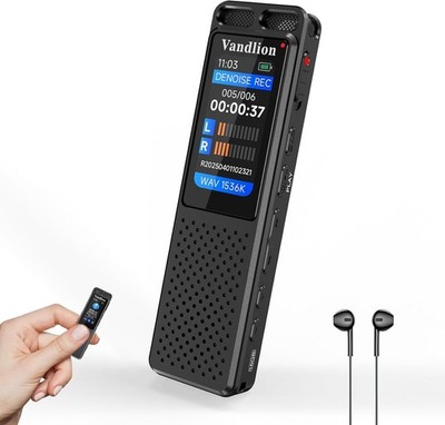 80GB Voice Activated Recorder with Playback, Vandlion 1536Kbps HD Digital Record