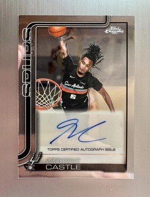 Stephon Castle 2025-26 Topps Chrome Update Autograph San Antonio Spurs   
