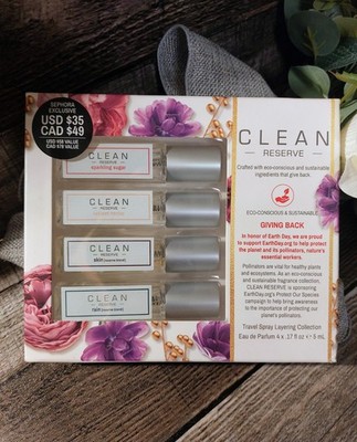 Clean Reserve Travel Spray Layering Collection Eau de Parfum 4 x 0.17 fl oz