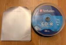 20 x VERBATIM  CD-R 52x 700MB DISCS BLANK With Sleeves