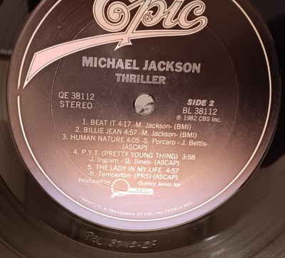 Michael Jackson Thriller LP RARE Back Cover Error FIRST PRESSING