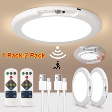 Rechargeable Motion Sensor Ceiling Light w/Remote Wireless Ceiling Light 3 Color