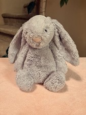 Jellycat Bashful Grey Bunny Medium 12 Soft Plush Toy Stuffed Animal Authentic