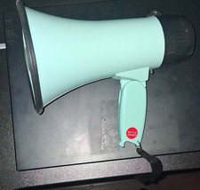 Light Blue Cheerleading Megaphone with Siren, Record, Play