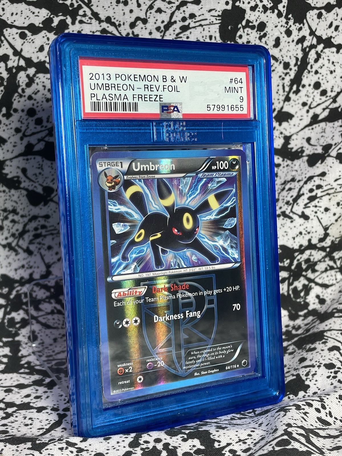 2013 Pokemon Black White Plasma Freeze Umbreon Reverse Holo #64/116 PSA 9 Pop 57