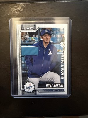 Roki Sasaki 2026 Topps Series 1 Dugout Peeks Case Hit SSP. Print Run Of 230.