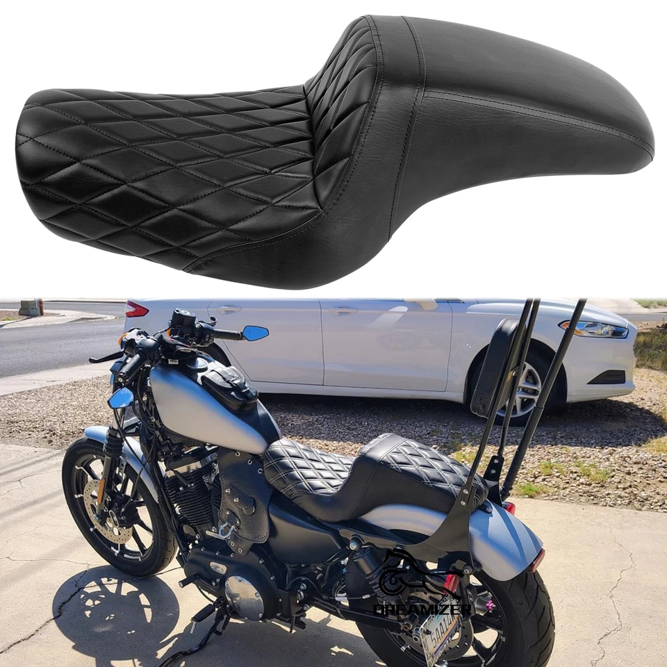 For Harley Sportster XL Iron 883 1200 2004-23 Driver Rider Passenger Two-up Seat - Image 1 of 4
