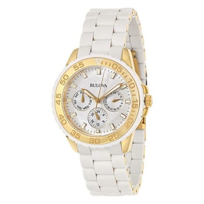 Bulova Women's White Dial Quartz Watch 98N102