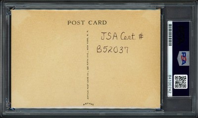 Ty Cobb Signed Artvue HOF HOF Plaque Postcard Auto 8 PSA/DNA