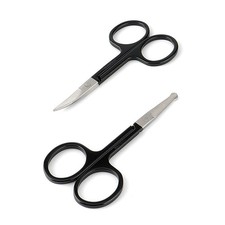 Facial Hair Small Grooming Scissors For Men Women - 2PCS Without Cover, Black