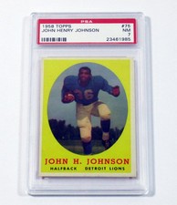 1958 Topps Football John Henry Johnson #75 Detroit Lions PSA 7