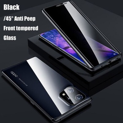 360° Magnetic Metal Phone Dual Sided Tempered Glass Case for OPPO Find X5 Pro US