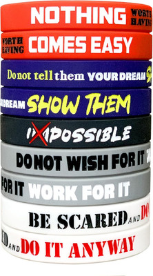 12 Pack Motivational Silicone Wristbands for Men, Women & Teens, Sport Team, Stu
