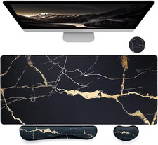 Ergonomic Mouse Pad and Keyboard Wrist Rest 4 Pcs , Non-Slip Desk Mat Protector