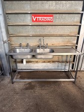 Commercial Stainless Steel Double Sink (180cm) Read Description Re: Deliv | V759