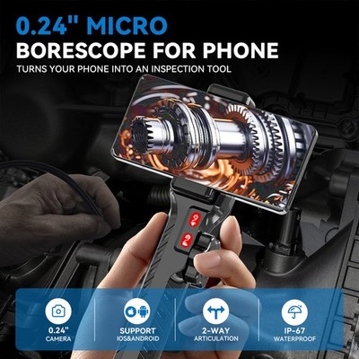 SCOPIX Handheld Inspection Camera with Light Borescope Snake Camera for Phones