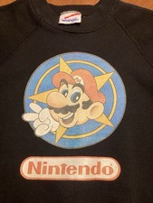 Vintage 1990 Wrangler Sweats Nintendo Super Mario Sweatshirt Size M 10-12 RARE