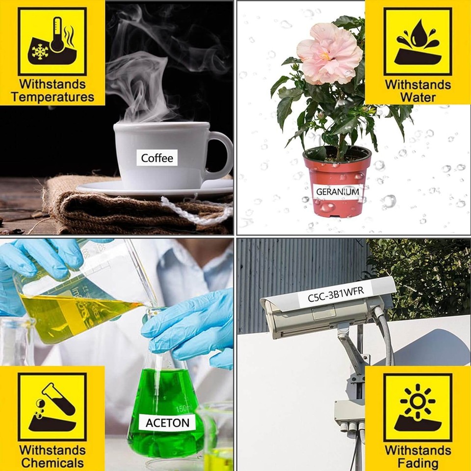 Label Tape MK231 MK231 M231 Black on White 12MM 1/2" for Brother PT65