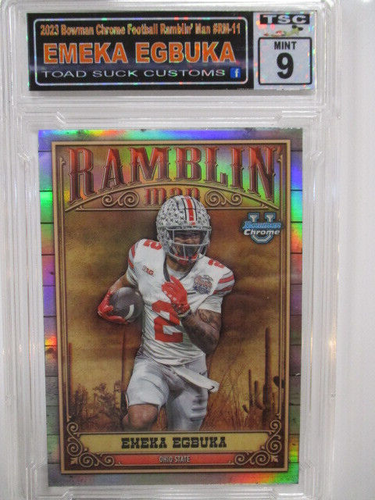 2023 Bowman Chrome Football Ramblin' Man #RM-11 Emeka Egbuka Graded TSC