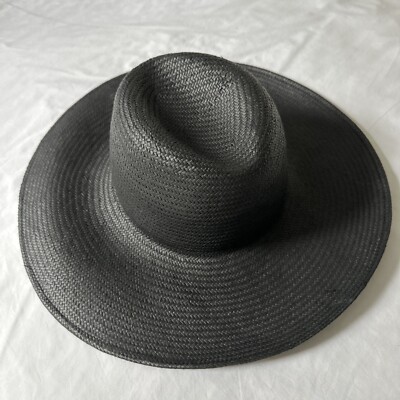 Other Stories Black Raffia Sun Hat Wide Brim Worn Once Perfect UK