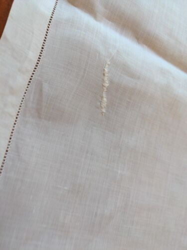 Embroidered Large Cotton Linen Doily 33" x 16" White Rectangle Beautiful - Picture 4 of 6