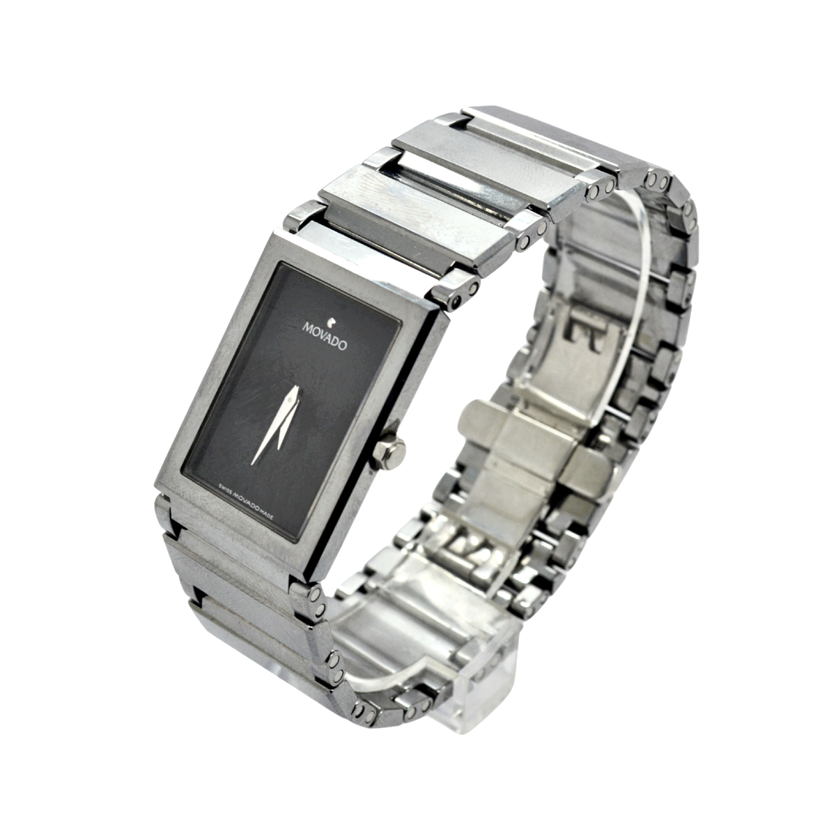 Movado Valor Tungsten Carbide Stainless Steel Black Dial 23mm