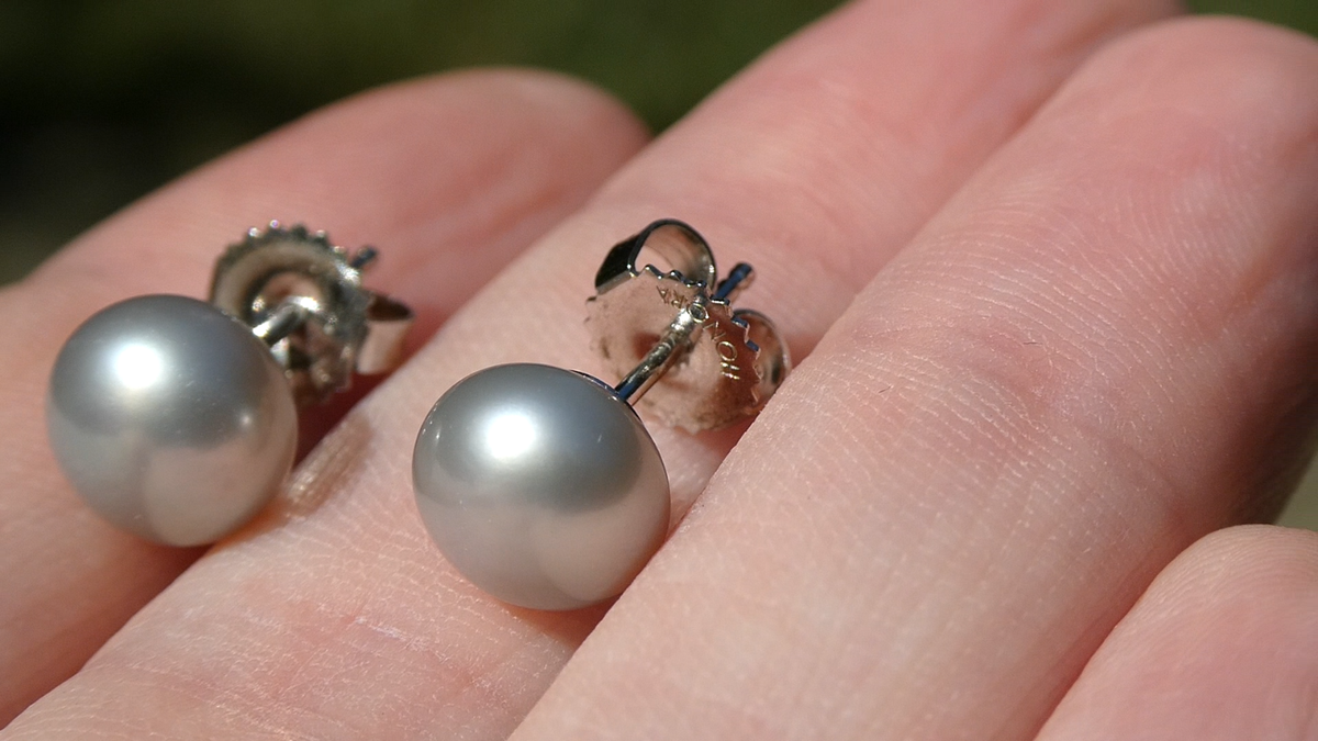 Honora Sterling Silver Cultured Gray Pearl Stud Earrings 925