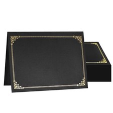 Black Certificate Holders 50-Pack with Gold Foil Border for 8.5x11 Documents