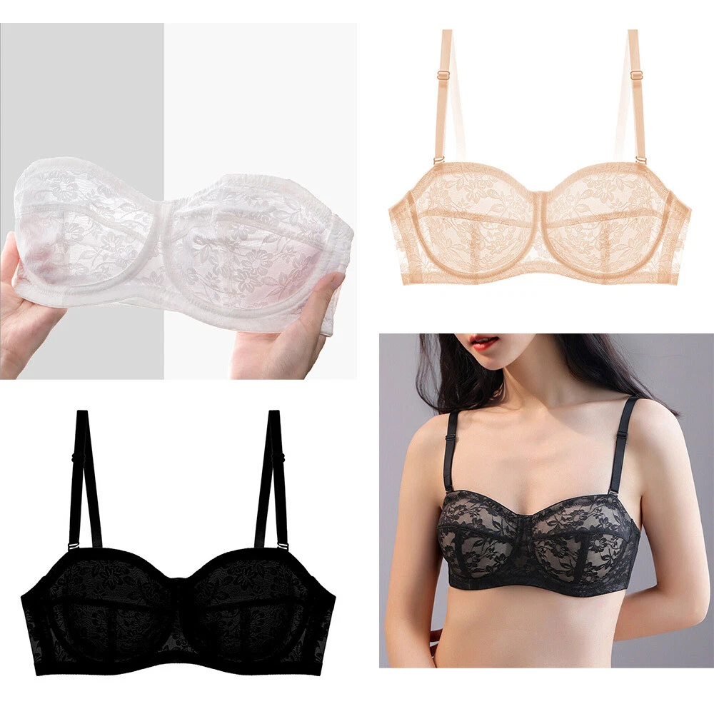 Women Strapless Push Up Bra Non-slip Seamless Wire Free Bralette B C D 34-42