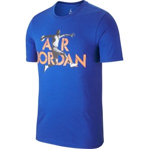 blue and orange jordan shirt