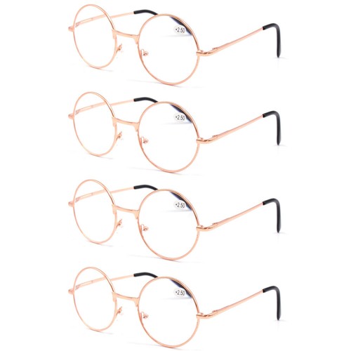 4 pares de gafas de lectura redondas lectores de metal vintage para hombre mujer +1,00 ~ 4,00 - Imagen 14 de 21