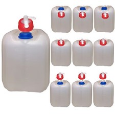 10 Tanica 10 Litro Hdpe Natura Vuoto Con 10 Chiusura + 10x Rubinetto din