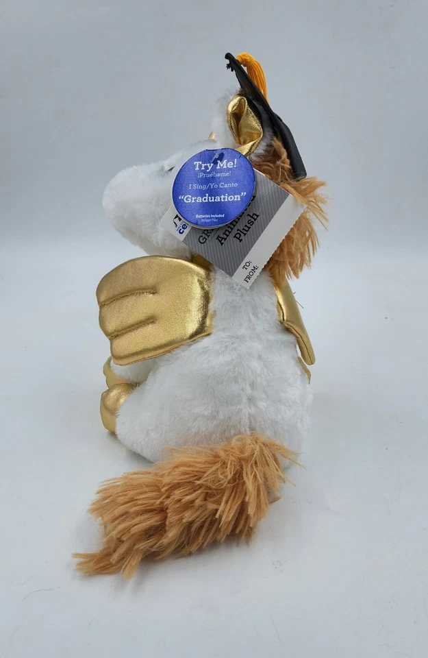 Way To Celebrate Dan Dee Graduation 9" Unicorn Singing Animated Plush Animal NWT - Image 3 of 4
