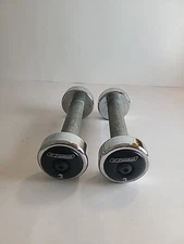 Reebok 3LB Dumbbells PAIR 2 Chrome Weights (6 Lbs Total) Screw On/Off Ends