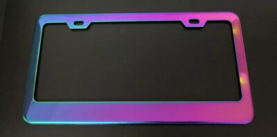 1Pc Universal Neo Chrome Stainless Steel License Plate Frame