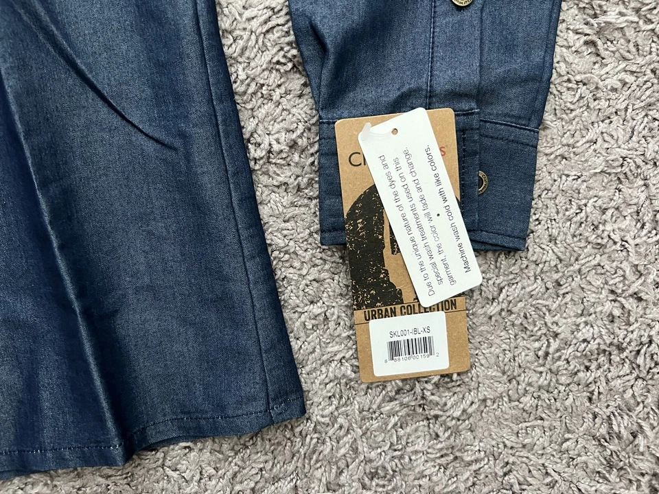 New Chef Works Urban Collection Long Sleeve Shirt Men's Size XS Denim Detroit - Image 3 of 4