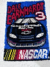 VTG 90s Nascar Dale Earnhardt 3 Latch Hook Rug 20x30 Tapestry