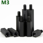 M3 Male-Female Black Plastic Nylon Hex Column Standoff Support Spacer Pillar