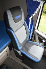 DAF XG BLUE, BLACK AND GREY TAILORED SEAT COVERS TILT PASSENGER