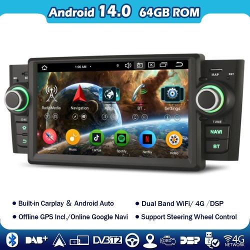 64GB Android 14 Autoradio Carplay GPS Navi DSP IPS RDS Fiat Grande Punto Linea - Bild 1 von 18