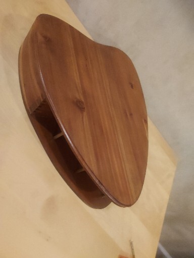 Unique Vintage Heart Shaped Handmade Cedar Sewing Box With Mirror