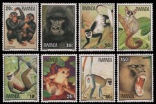 Ruanda 1978 - Mi-Nr. 922-929 A ** - MNH - Affen / Monkey