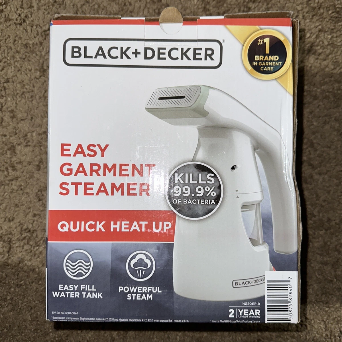 BLACK+DECKER HGS011F: Easy Garment Steamer - White with Aquamarine