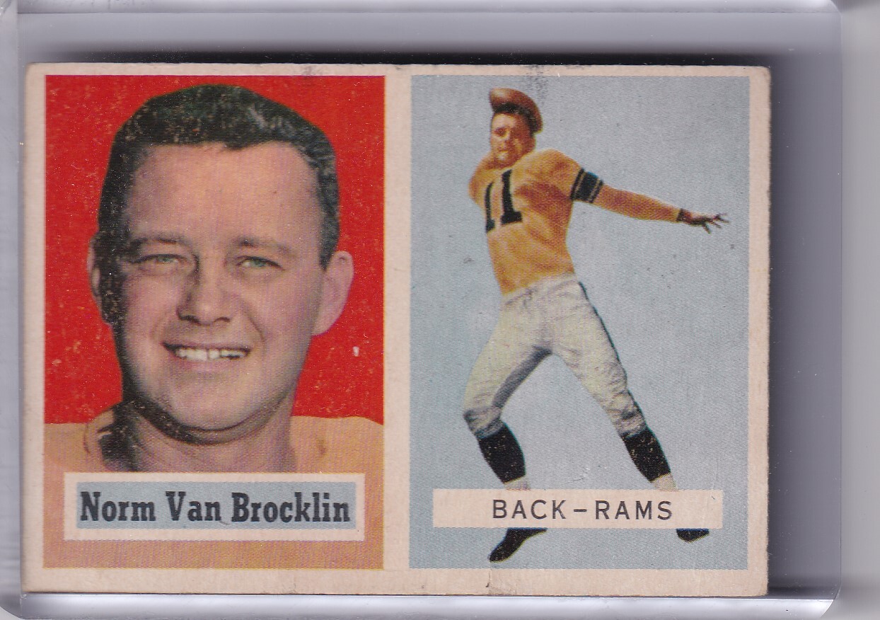 1957 TOPPS #22 NORM VAN BROCKLIN LOS ANGELES RAMS HOF 7232