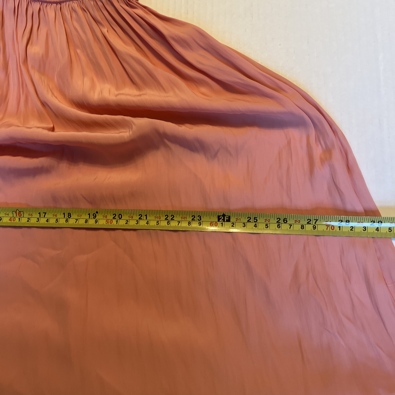 Ramy Brook Audrey Sz S-M Sleeveless Midi Peach Dress Smocked Cinched Waist thumbnail 6