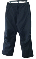 Lands' End Women's 16 Solid Insulated Nylon Black Snow Pants Zip Pockets/Ankles