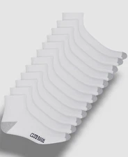 Club Room Men's 12 Pair Pack White Logo Cotton Solid Ankle Socks Shoe 7-12