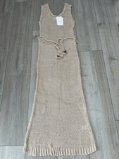 ZIMMERMANN TROPICANA SCOOP MIDI DRESS COTTON OPEN KNIT IVORY SIZE UK 12 RARE NEW