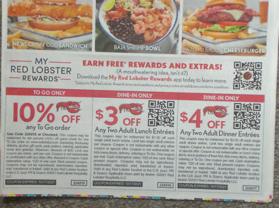 Red lobster coupon tasting plate